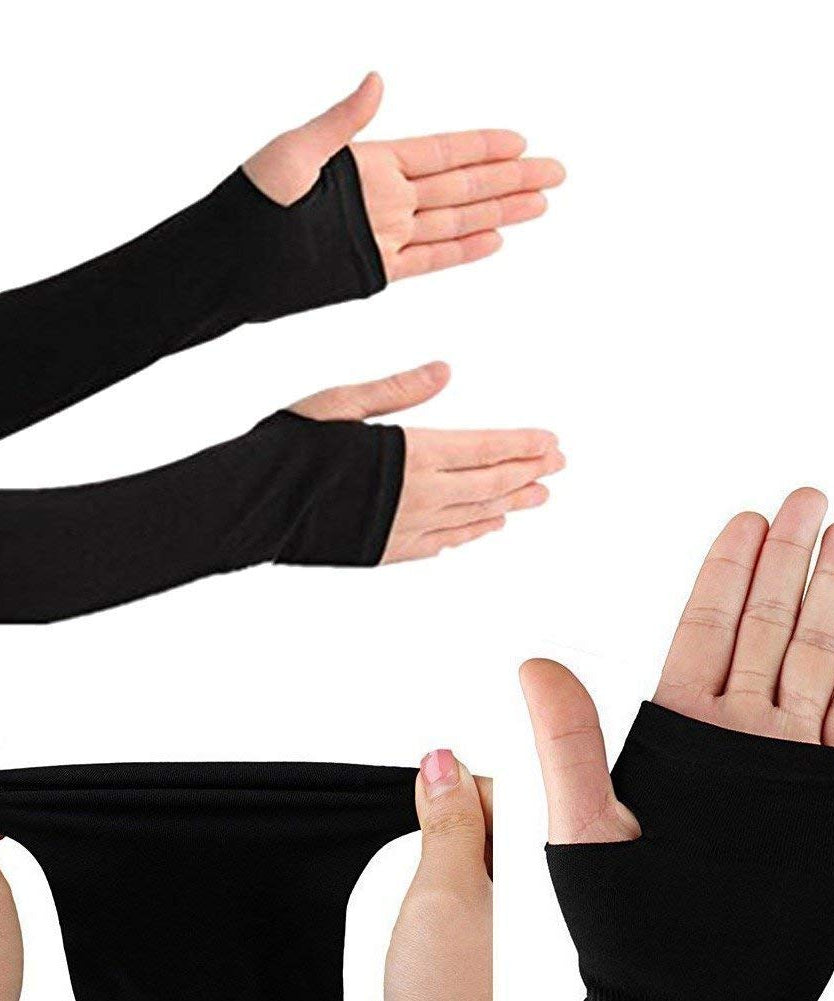 Protective arm sleeves for outdoor activities, suitable for all weather.