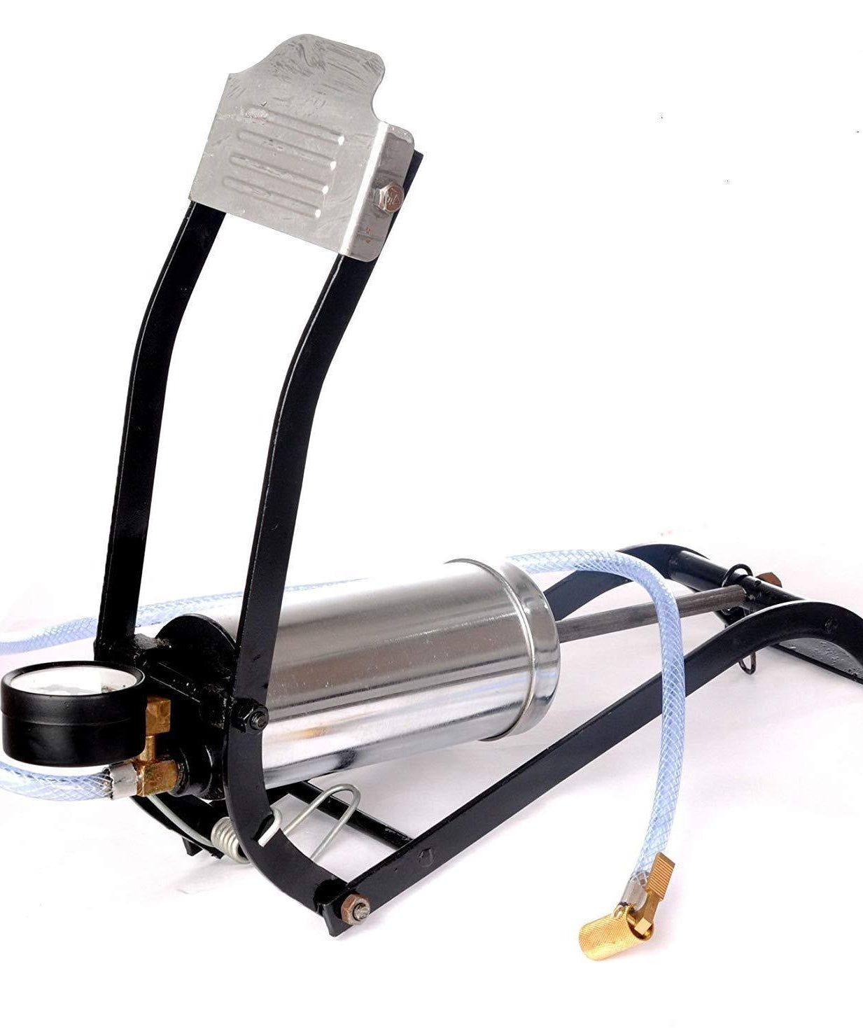 Steel foot pump for heavy-duty use