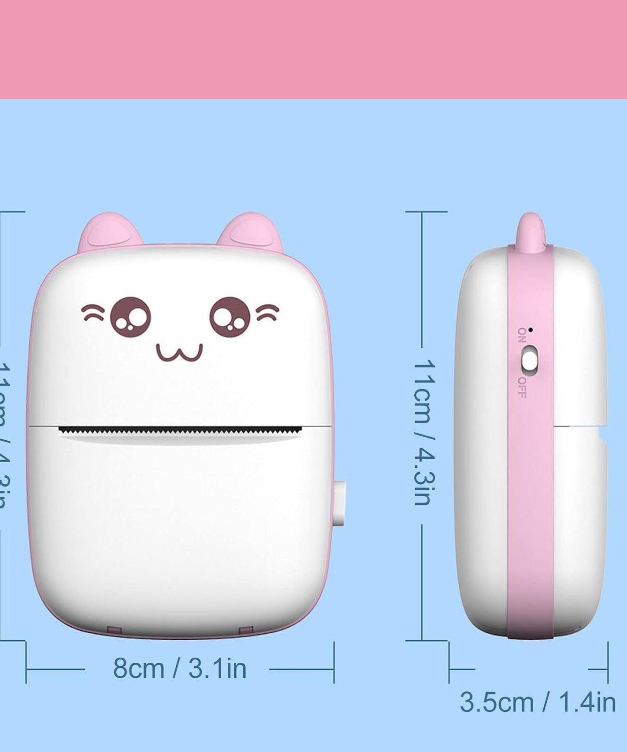 Pocket Mini Bluetooth Thermal Printer – Wireless Smart Printer for Photos (Includes 1 Roll Paper)