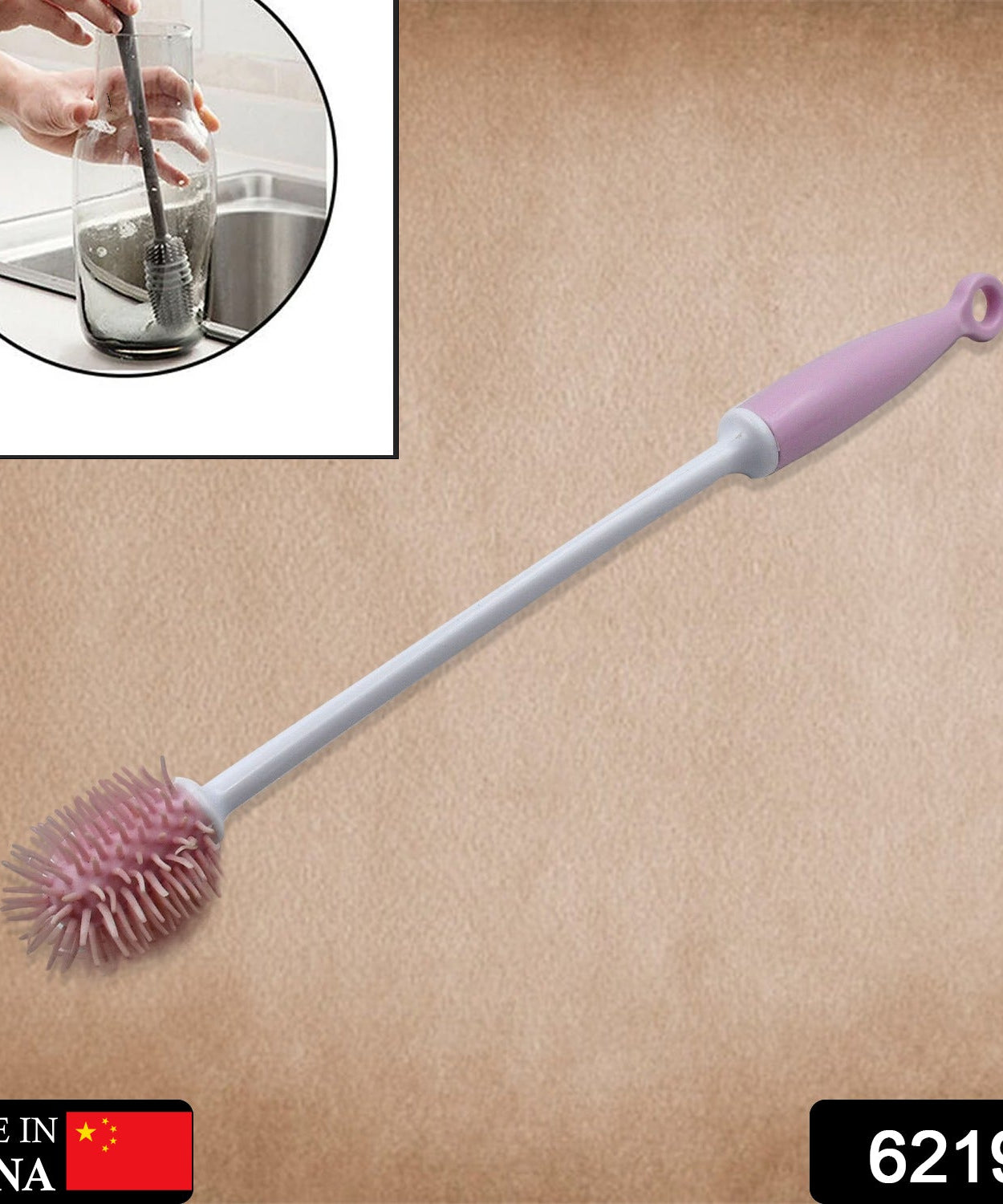 Bottle cleaner brush for sports bottles