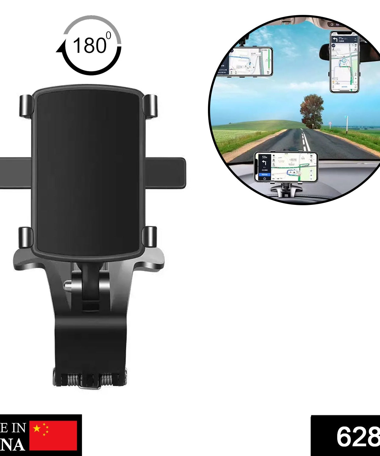 180-degree car phone holder, stable and easy to use with one hand