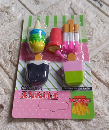 Mini Eraser Set for Kids (5 Pieces) - Fun Designs, Party Favors, School Prizes