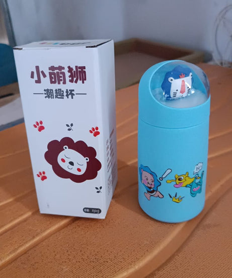 Double Wall Cartoon Glass Water Bottle 350Ml (1 Pc)