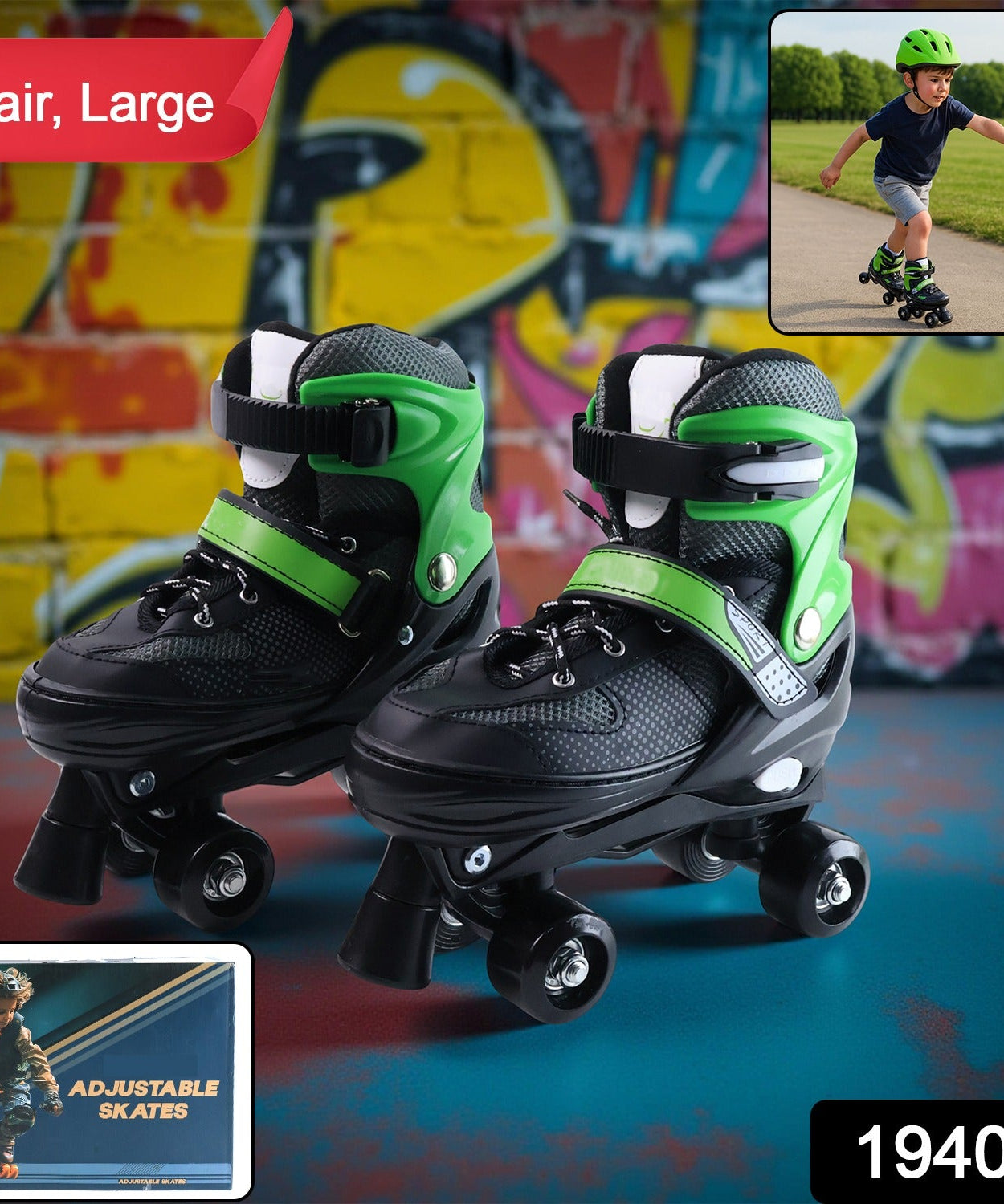 Fun Wheels Kids Quad Skates – Adjustable Fit