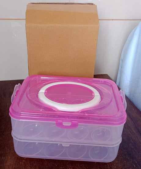 Double Layer 24 Grid Egg Storage Box for Egg Storage Container