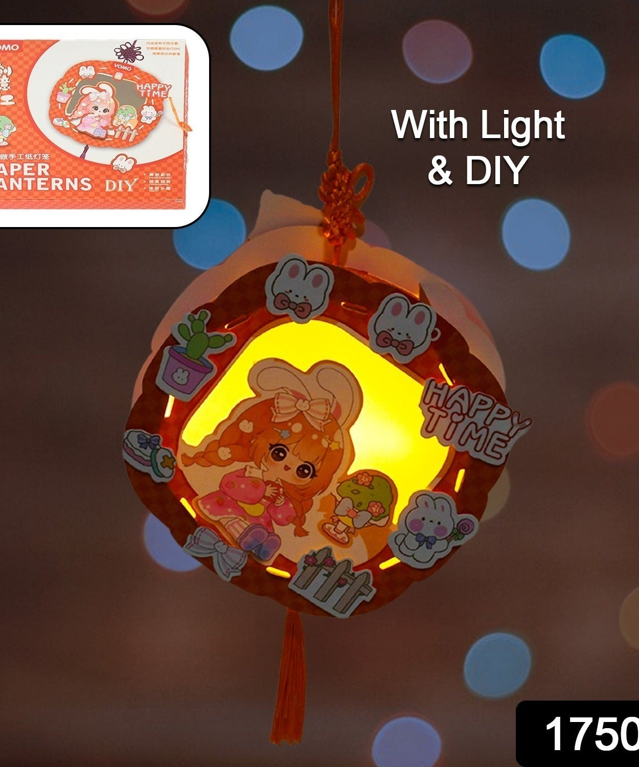 DIY Handmade Cartoon Paper Lanterns – Antique Hollow-Out LED Projection for Festival Decor