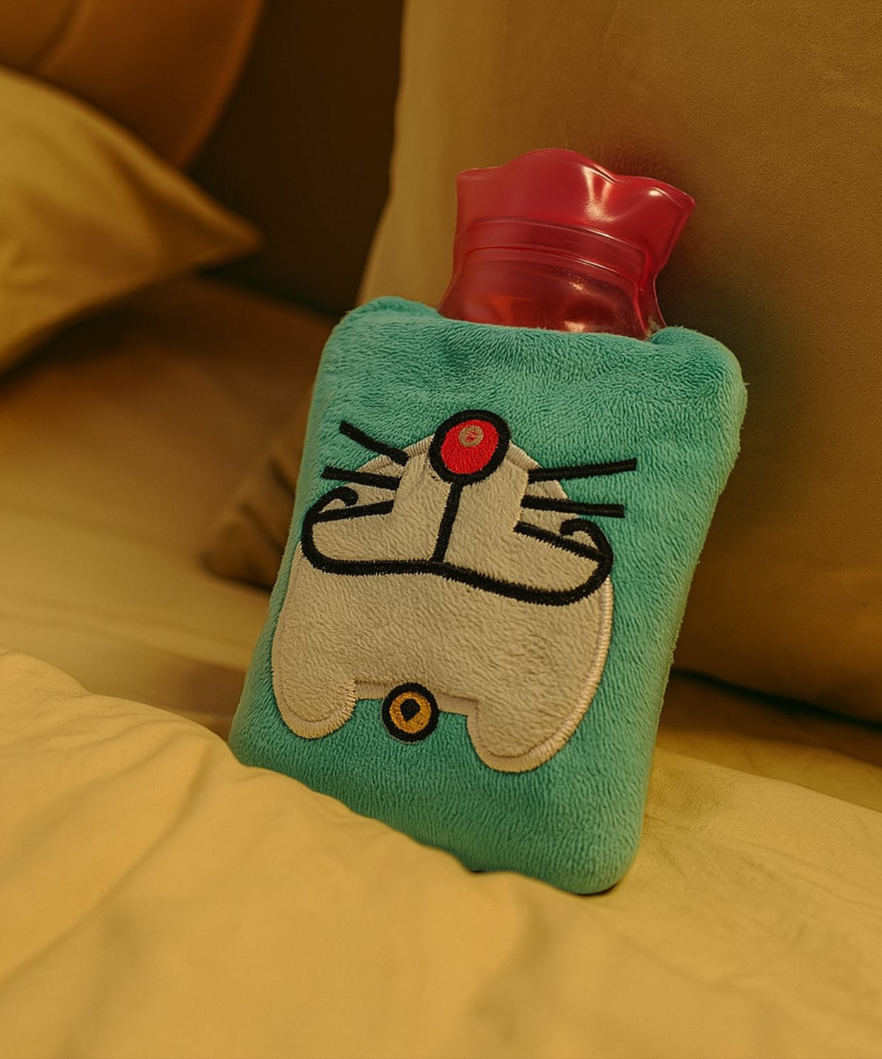 Doremon Cartoon Small Hot Water Bag with Cover for Pain Relief