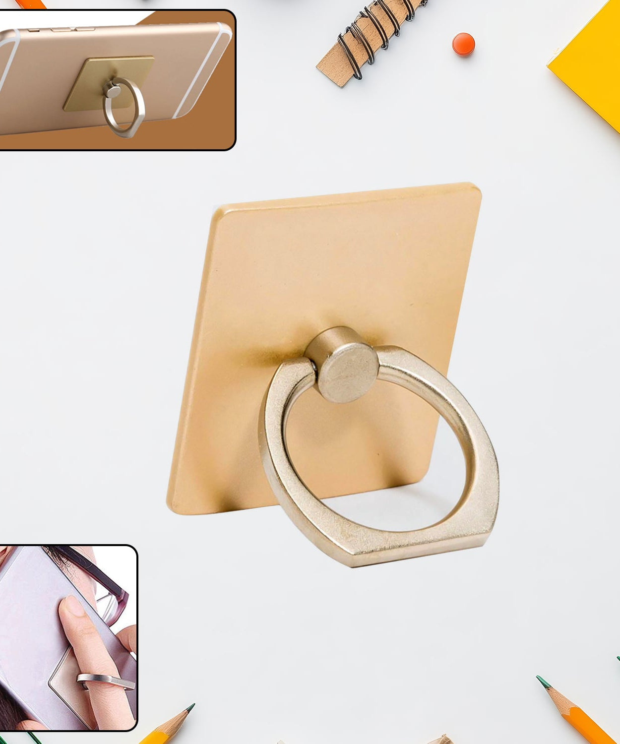 Mobile Phone Finger Stand, 360°Rotation Phone Ring Stand Holder, Kickstand Hand Finger Grip (1 Pc)