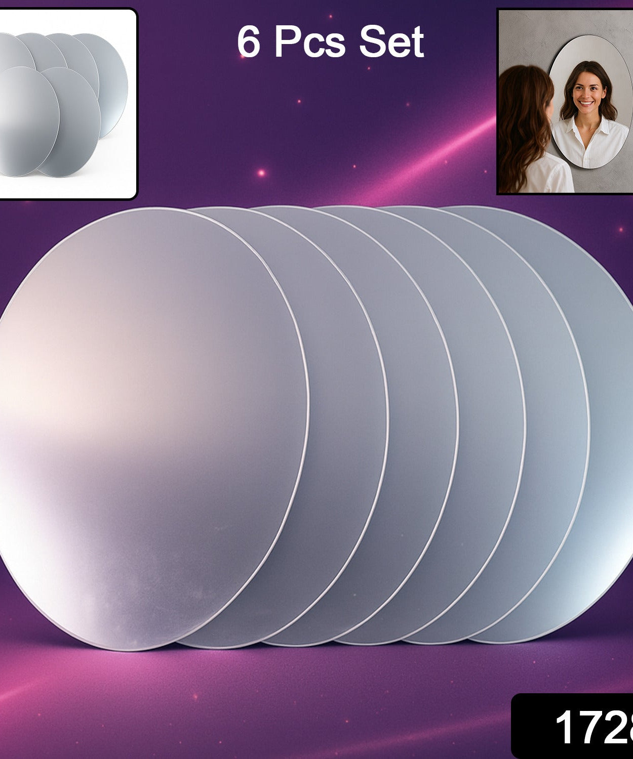 Elegant Oval Frameless Wall Mirror for Home & Office Decor 