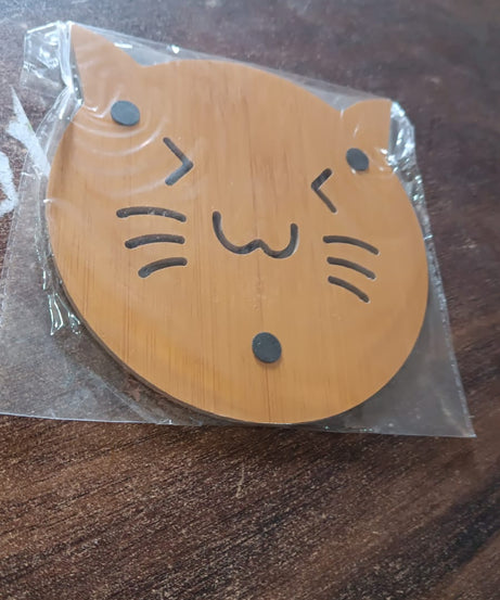 Square Bamboo Wood Table Place mat Hot Pot Cup Mat Tea Coaster(14×14 Cm / 1 Pc)