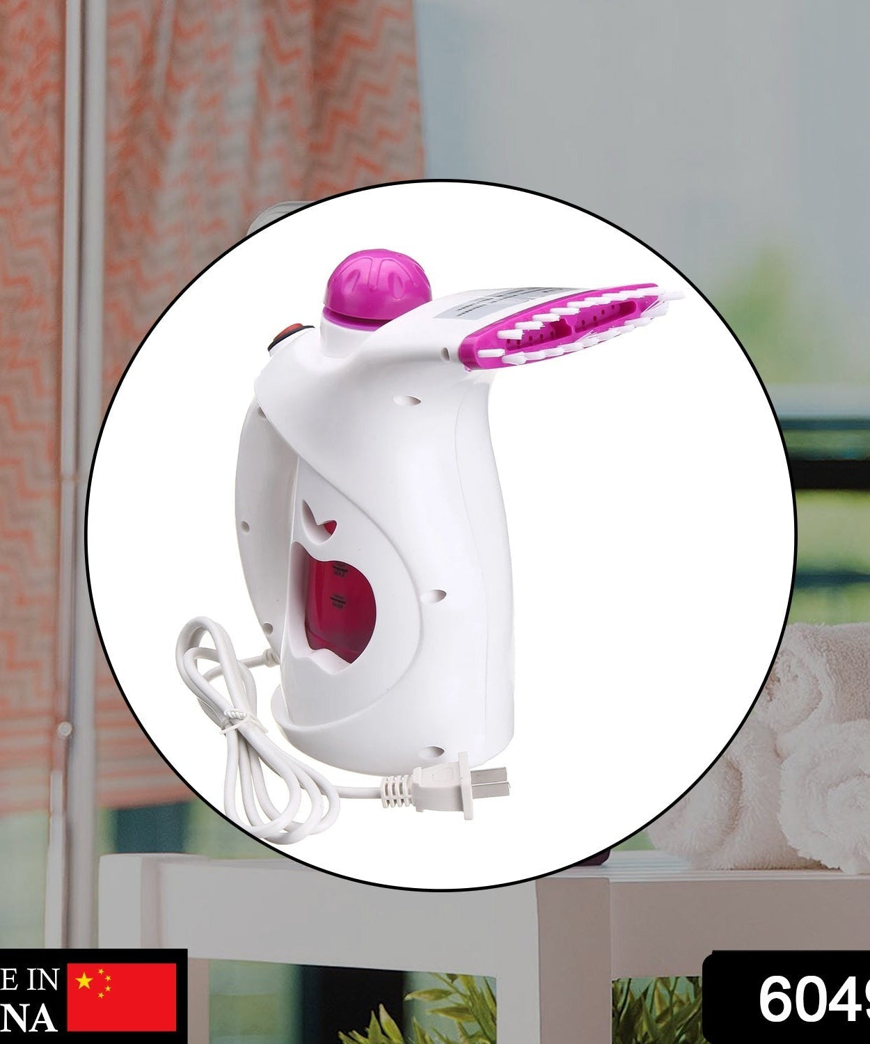Compact garment and facial steamer with ergonomic design
