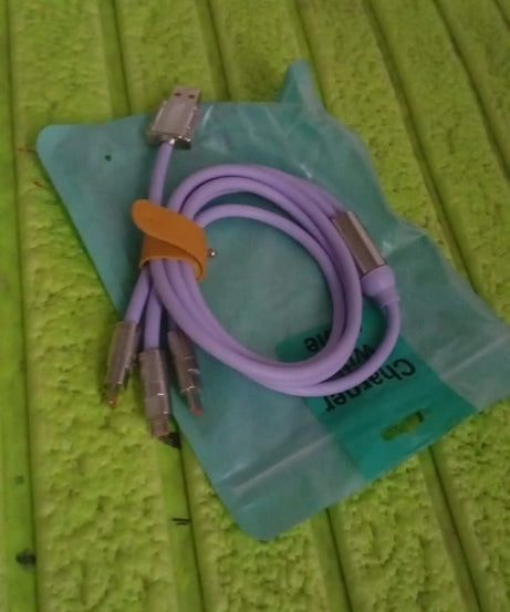 3 in 1 Multi Super Fast Charging Cable (1 Pc)