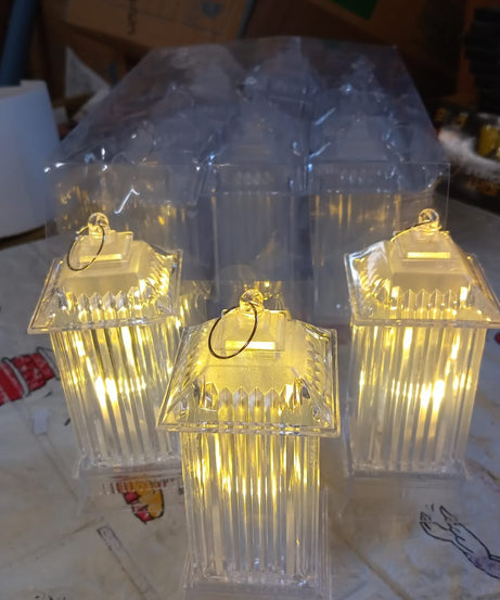 Crystal table lamp with LED flickering candle light for bedroom