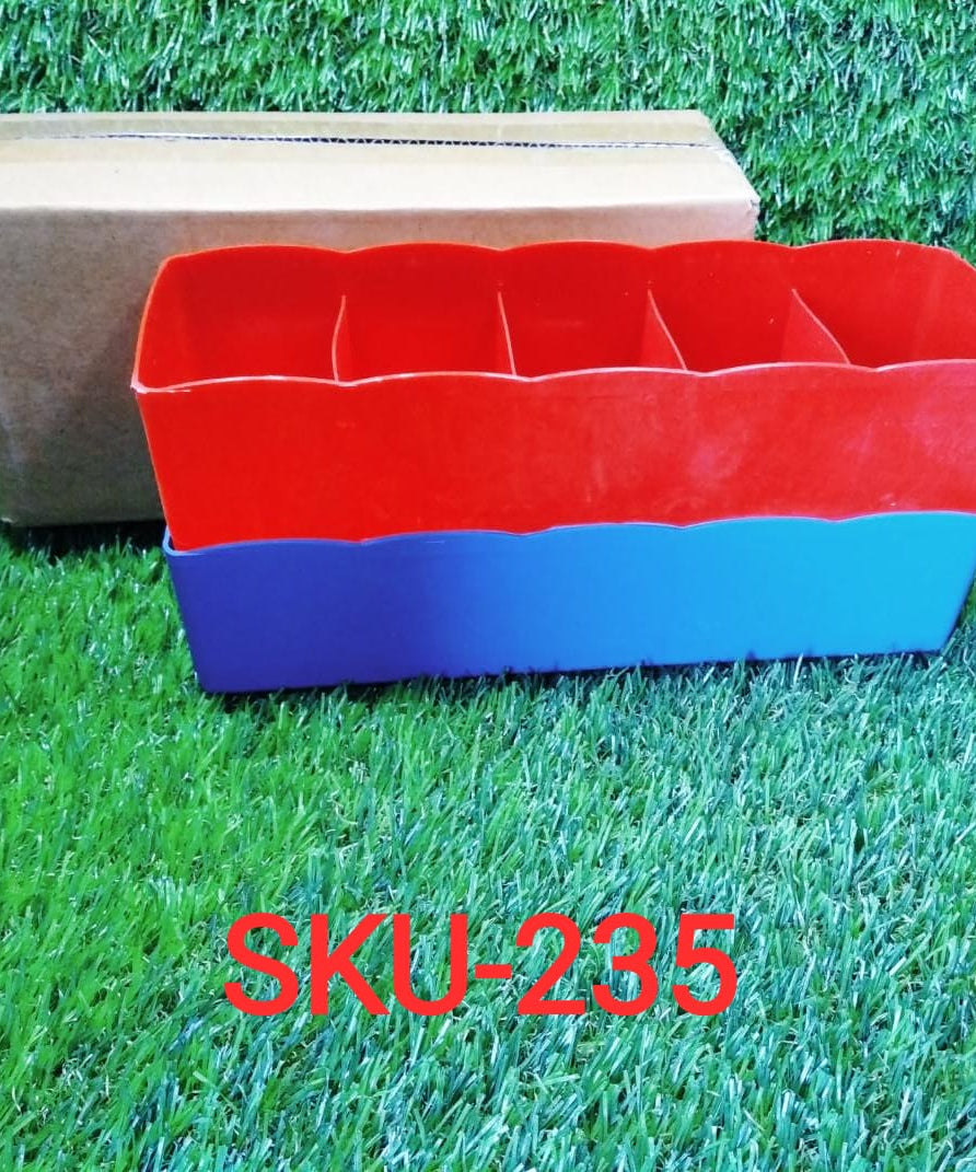 Convenient storage boxes for keeping socks, underwear, and handkerchiefs organized.