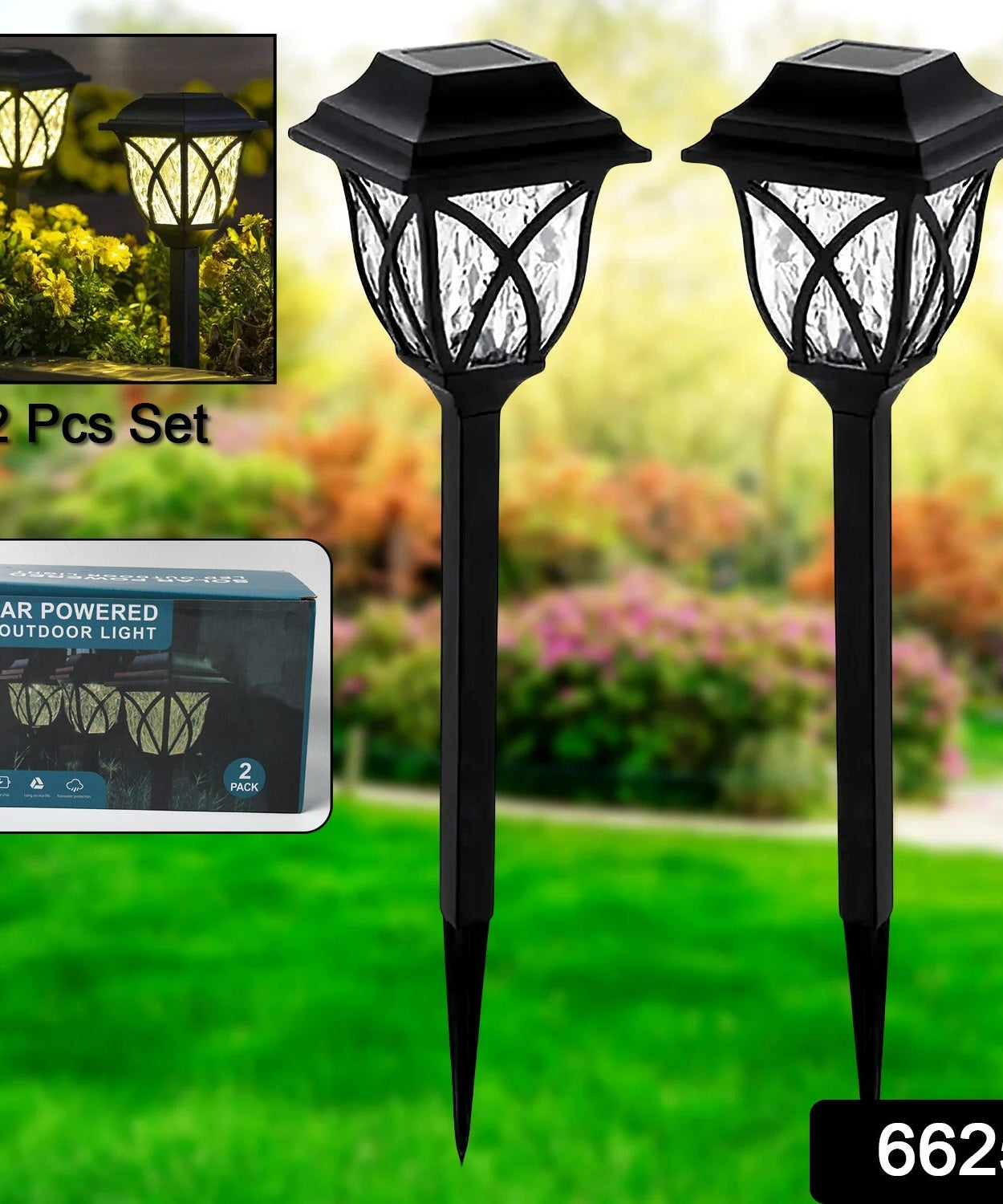 Solar Garden Lights LED Outdoor Stake Spotlight Fixture for Garden Light (Pack of 2pc )