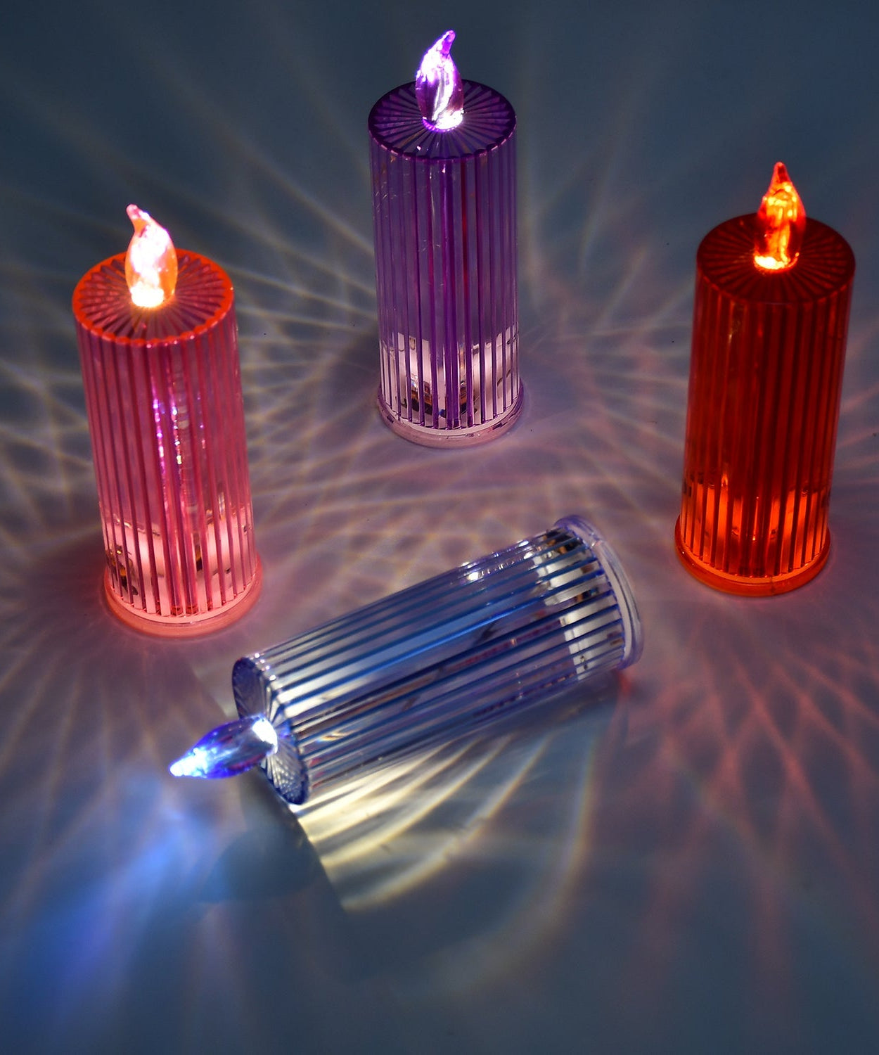 Big Simple Candles for Home Decoration, Crystal Candle Lights, Diwali (Multicolor)