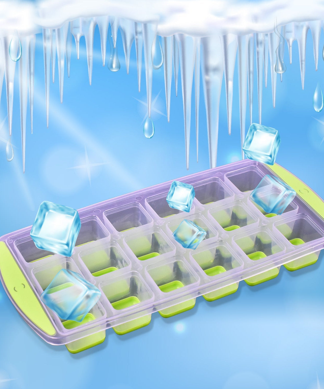 Flexible silicone ice tray