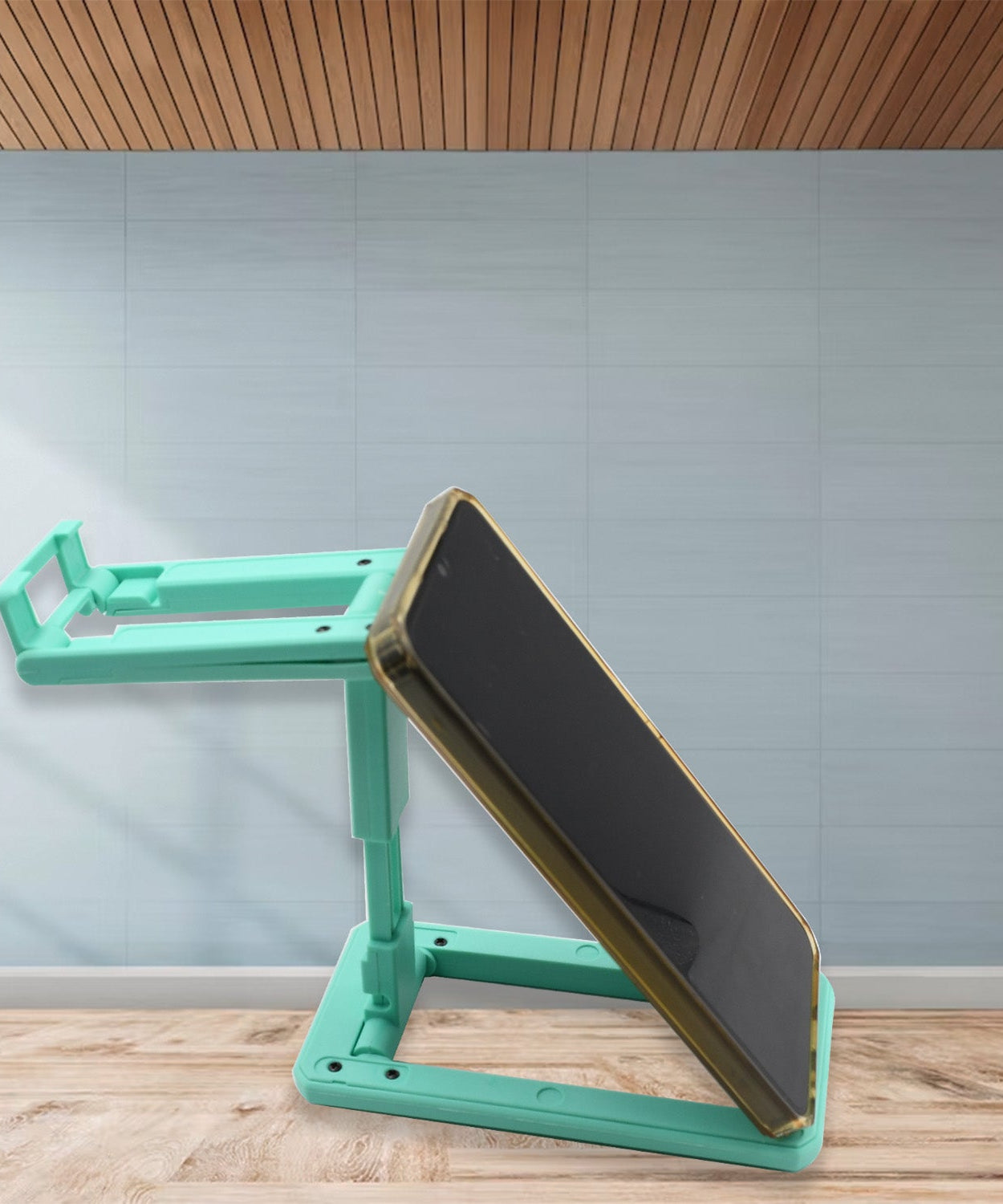 Adjustable mobile phone stand, foldable and sturdy