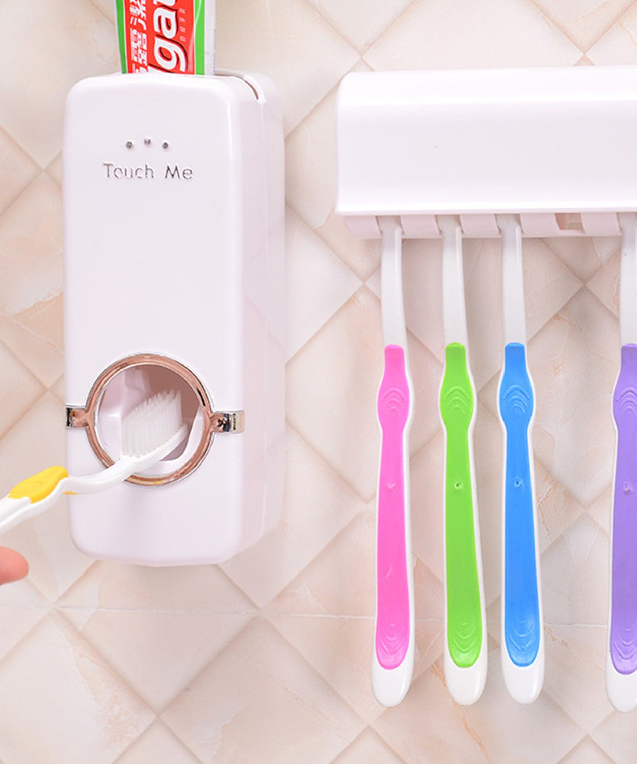 Toothpaste Dispenser & Tooth Brush Holder