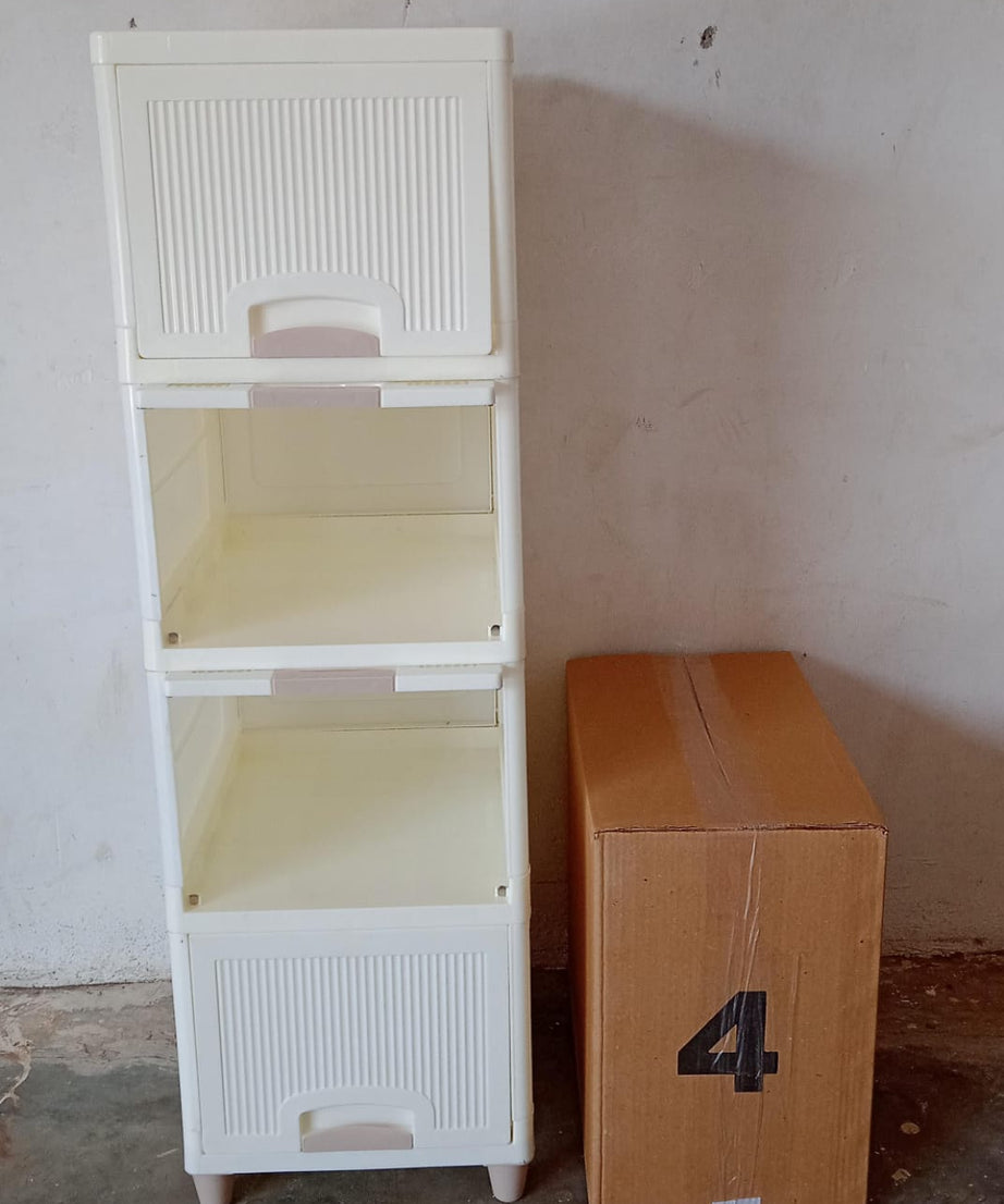 Multipurpose Storage Cabinet, Storage Solutions plastic drawers || Multi Layer Wardrobe Storage Drawers || Foldable Multipurpose Drawer Units For Kitchen, Bathroom, Bedroom, Cloth (4 Layer)