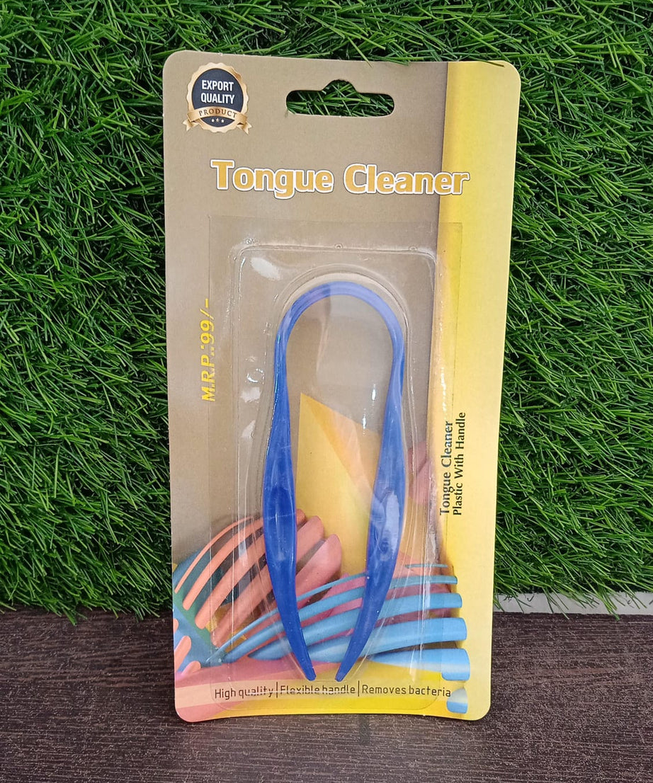 Plastic Tongue Cleaner For Kids & Adults | Tongue Scraper For Bad Breath, Maintain Oral Hygiene for Daily Use | for Fresh Breath & Bacteria Removal | Improved Taste Plastic With Handle Tongue Cleaner (1 Pc )