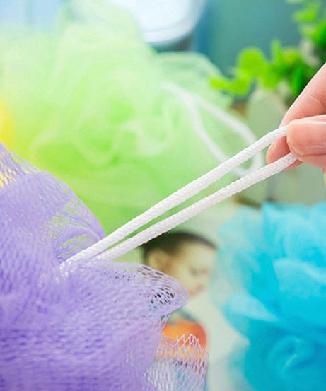 Bath sponge with scrubber for back and body care