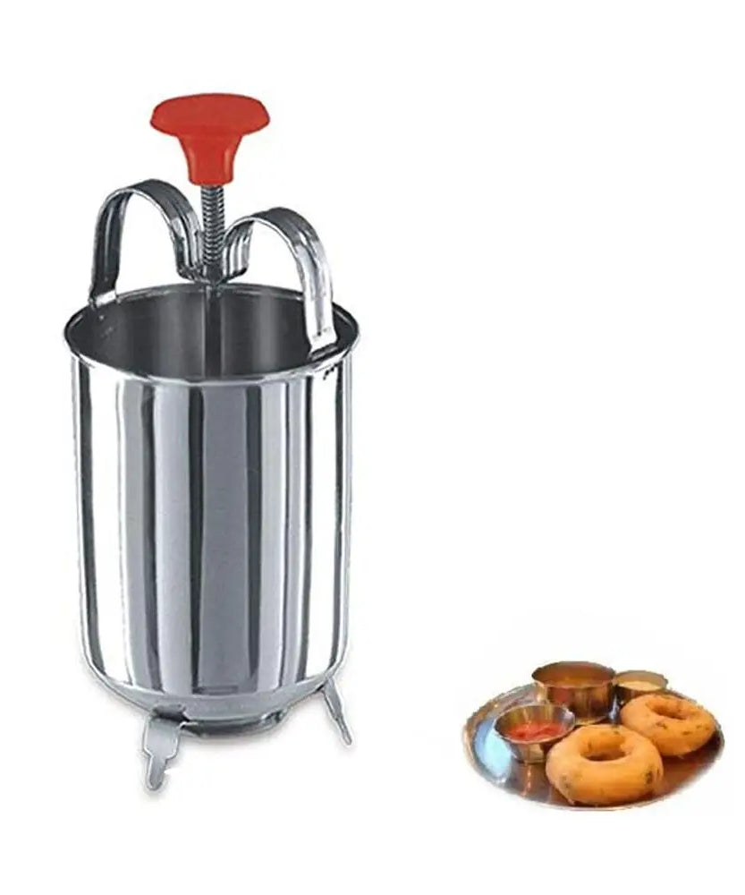 Stainless steel vada and donut maker, close-up view