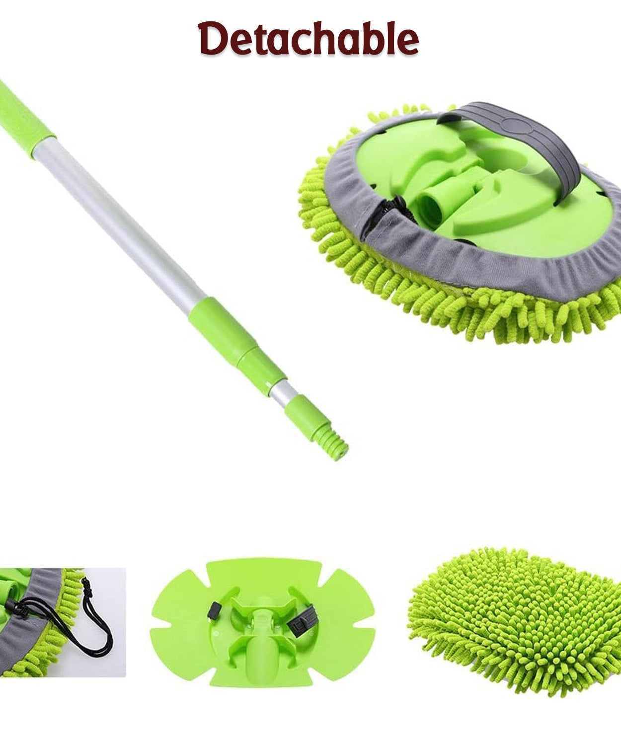 Microfiber cleaning brush for dry and wet use