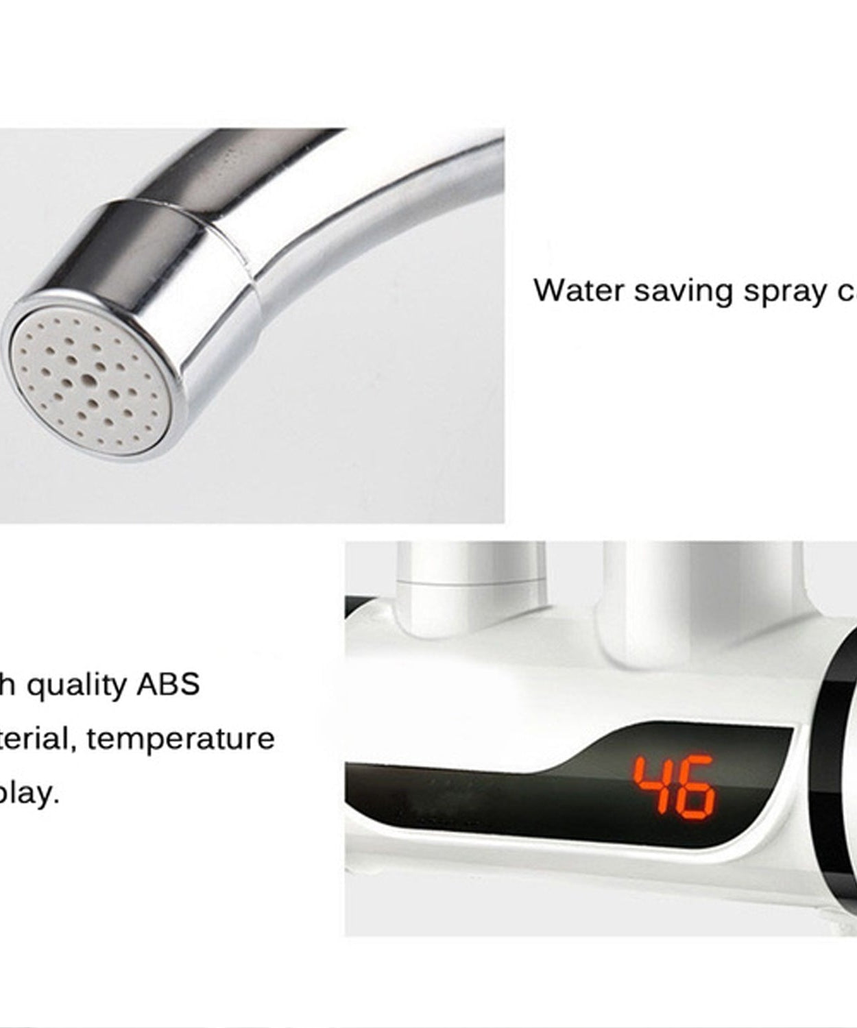 Instant water heater faucet designed for kitchen use.