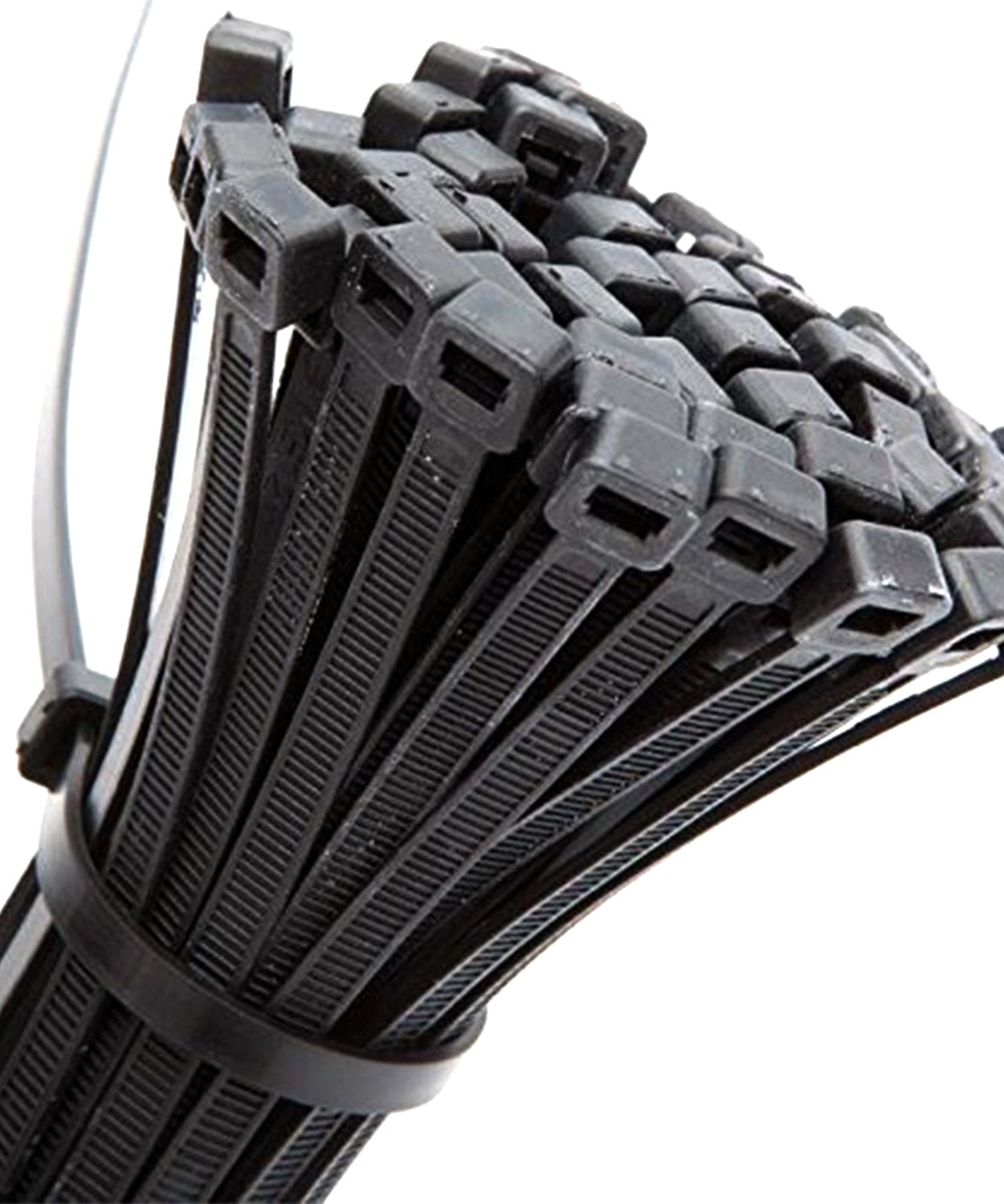 Heavy-duty black zip ties, 4 inches, pack of 100