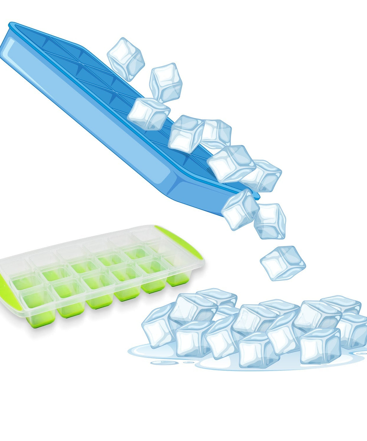 Ice tray with blue silicone