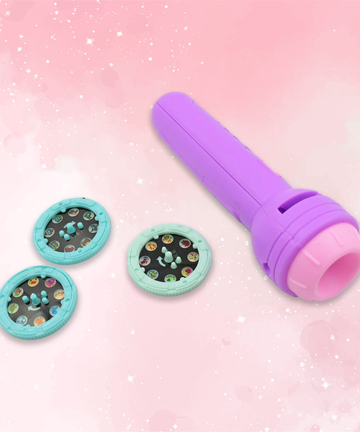 Mini slide projector with animated patterns for kids