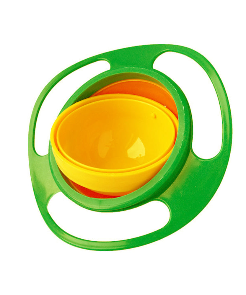 Toddler gyro bowl with 360-degree rotation, spill-proof and portable for easy feeding.