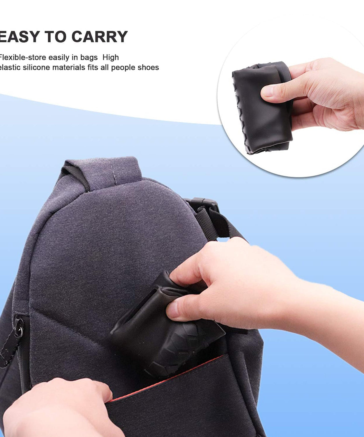 Non-Slip Silicone Rain Reusable Anti skid Waterproof Fordable Boot Shoe Cover ( Large )