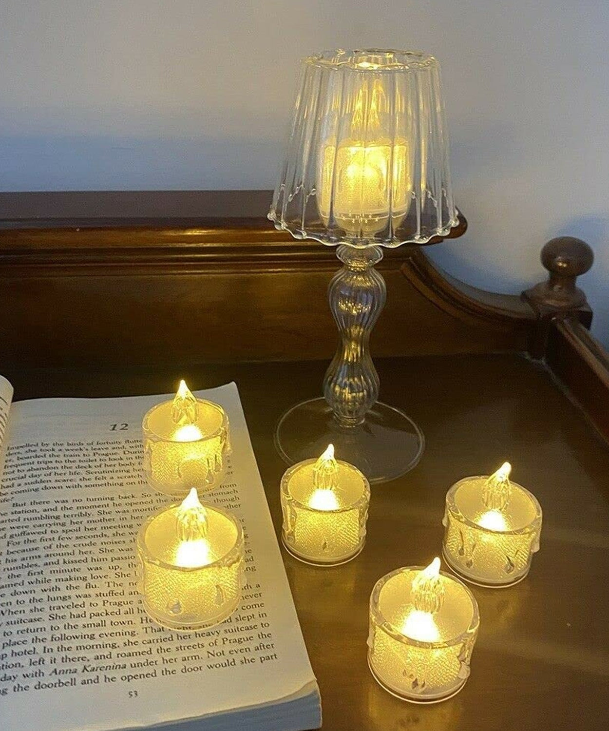 12 Pcs Flameless and Smokeless Decorative Acrylic Candles Transparent Led Tea Light Candle for Gifting, House, Diwali, Christmas, Festival, Events Decor Candles, Diwali