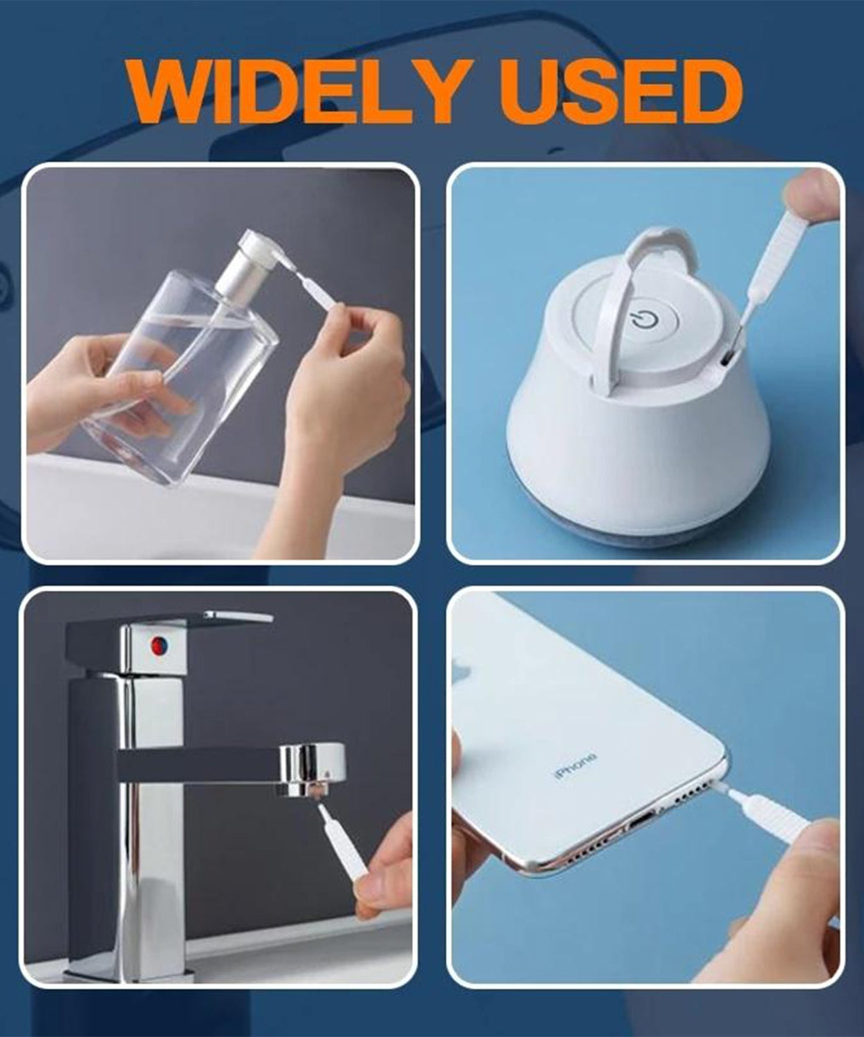 Multifunctional brush set for shower heads