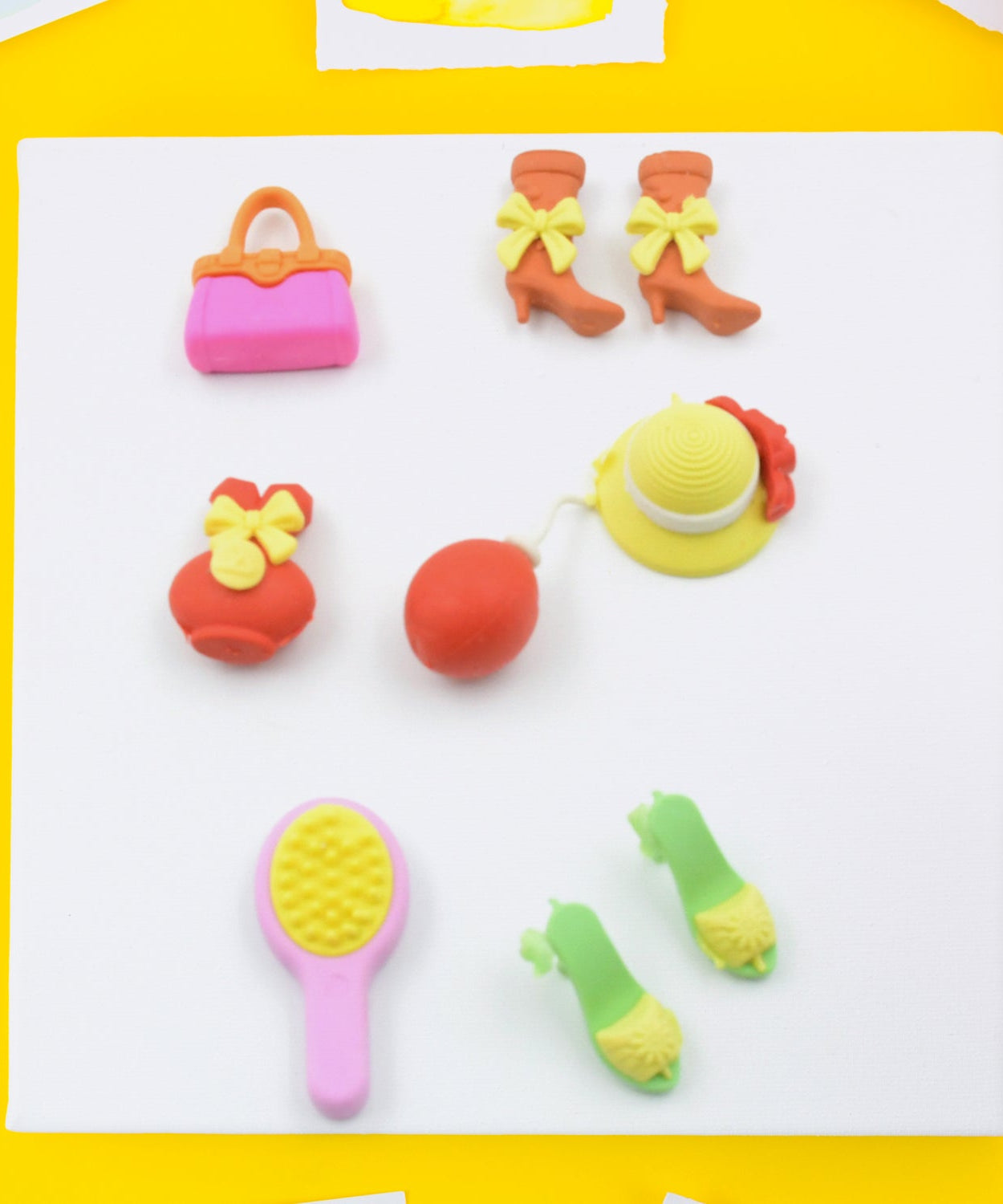 Fancy & Stylish Mini Erasers for Kids (9 Pc Set) - Fun Designs, Party Favors