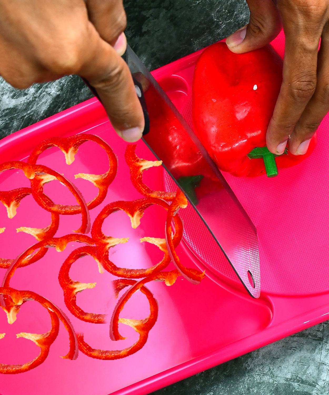 Plastic tray for chopping vegetables