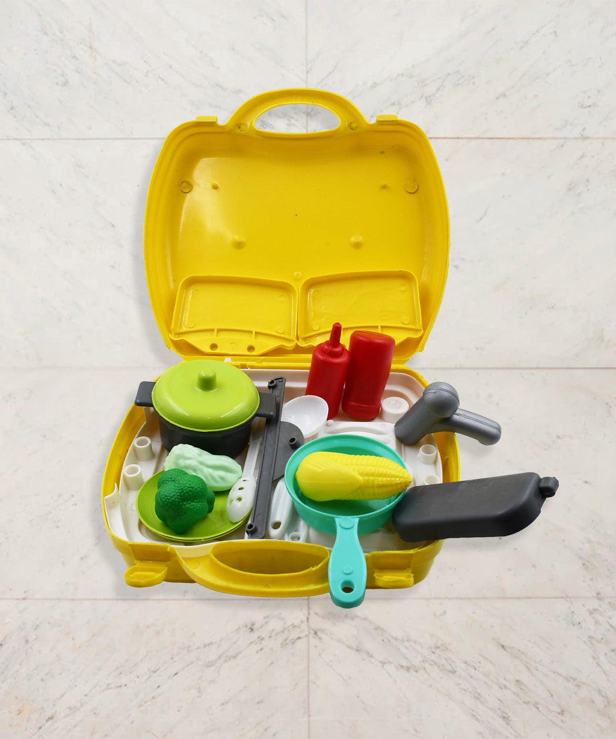 Kids' kitchen play set with cooking tools