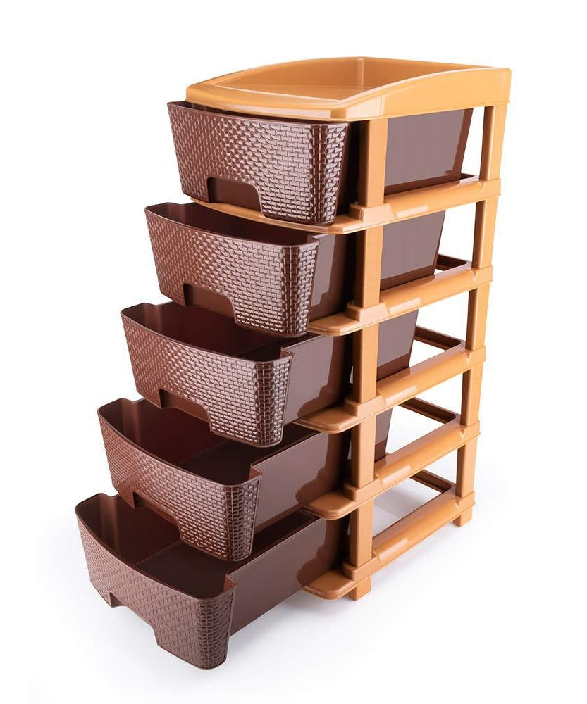 5-tier drawer system brown