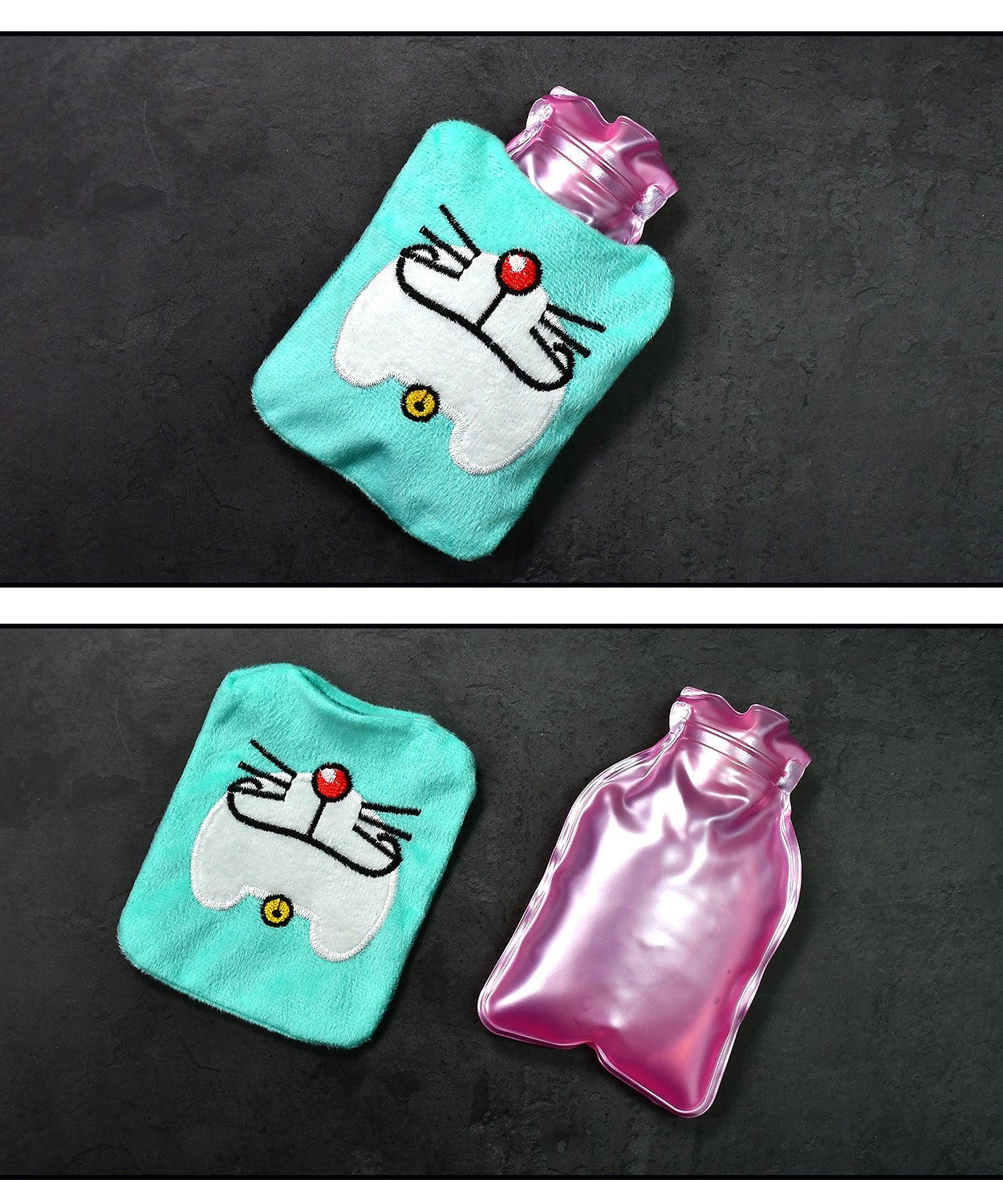 Doremon Cartoon Small Hot Water Bag with Cover for Pain Relief
