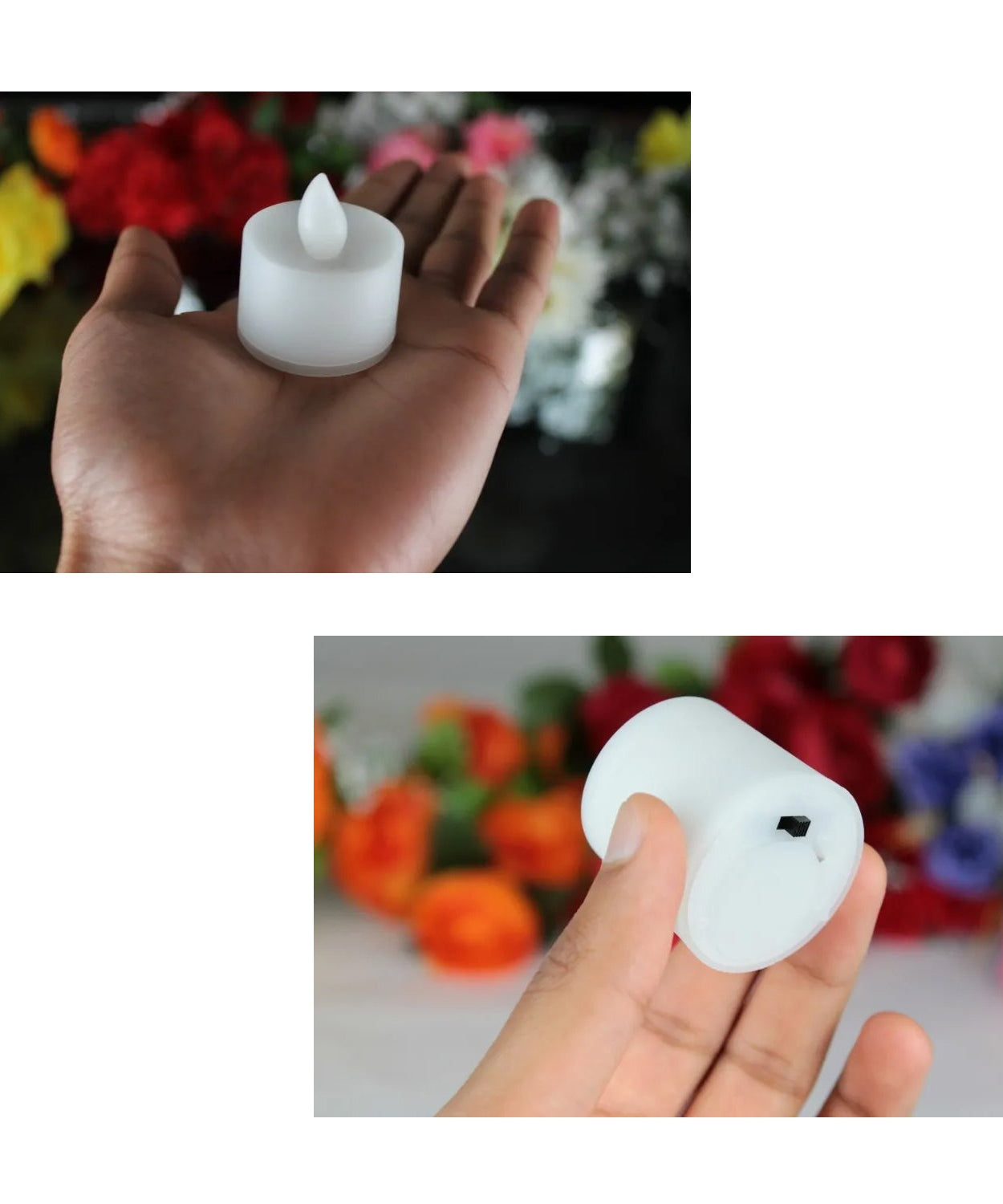 Festival LED tealight candles, battery-operated for ambiance