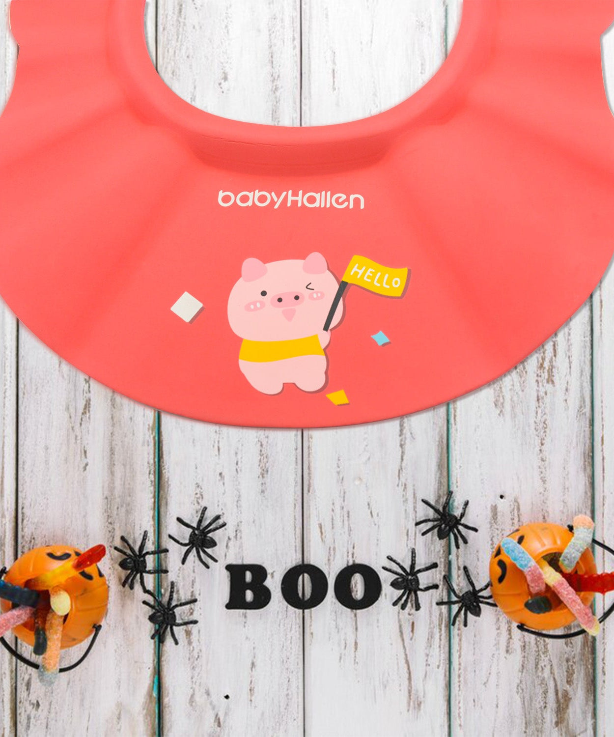 Baby shower cap design showing protection for face and ears