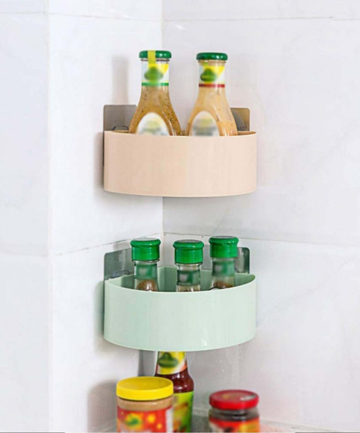 Wall corner rack for shower or kitchen