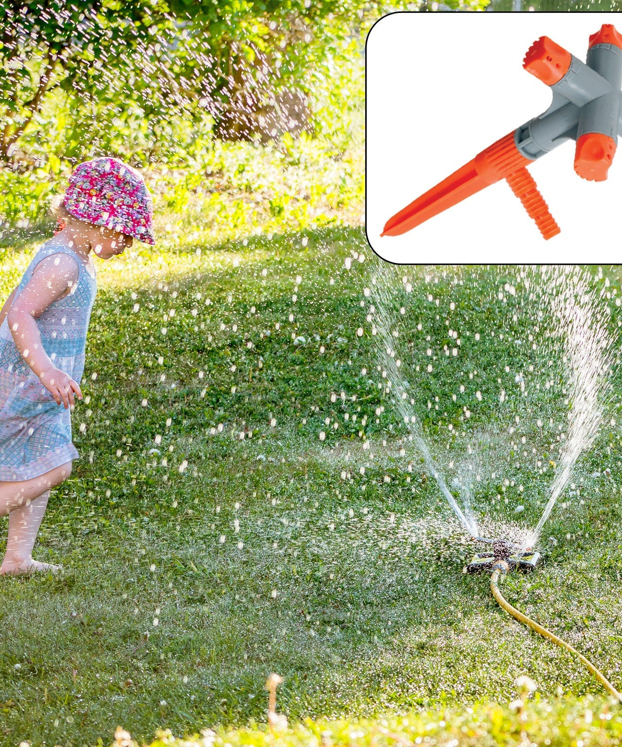 360° Rotating Garden Sprinkler – Adjustable 4-Arm Lawn Water Sprayer