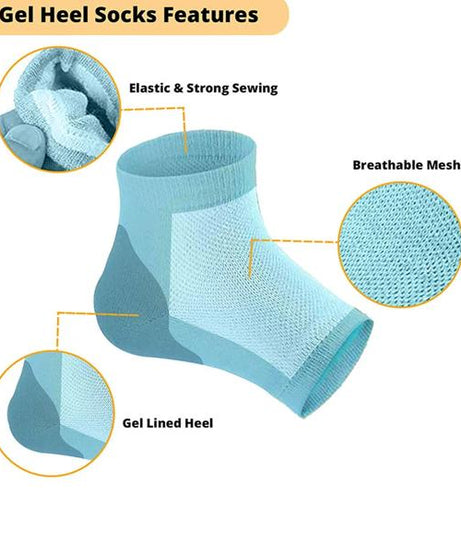 Multicolor gel heel socks for all-day comfort.