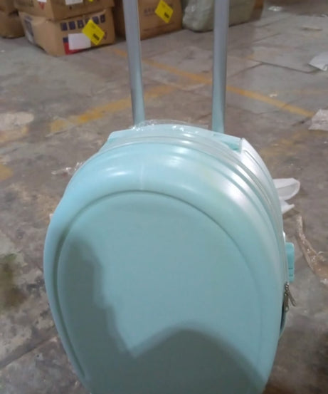 17849 Suitcase For Kids, Girls Green Small Cabin Hard Cover Holiday Carry On Trolley with Extendable Handle, Children's Luggage, Trolley Rolling Luggage for Toddlers Men Woman (Mix Color)