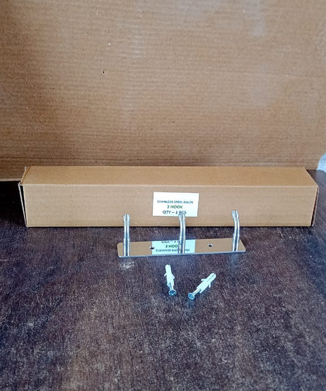 Stainless Steel Wall Mounted Coat 3 Hook Rack (14x3 / 1 Pc)