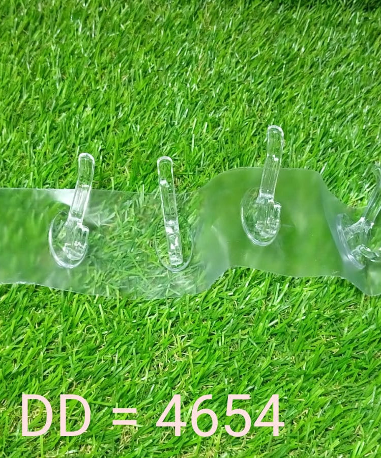 Adhesive Golden &  Transparent Heavy Duty Wall Hook