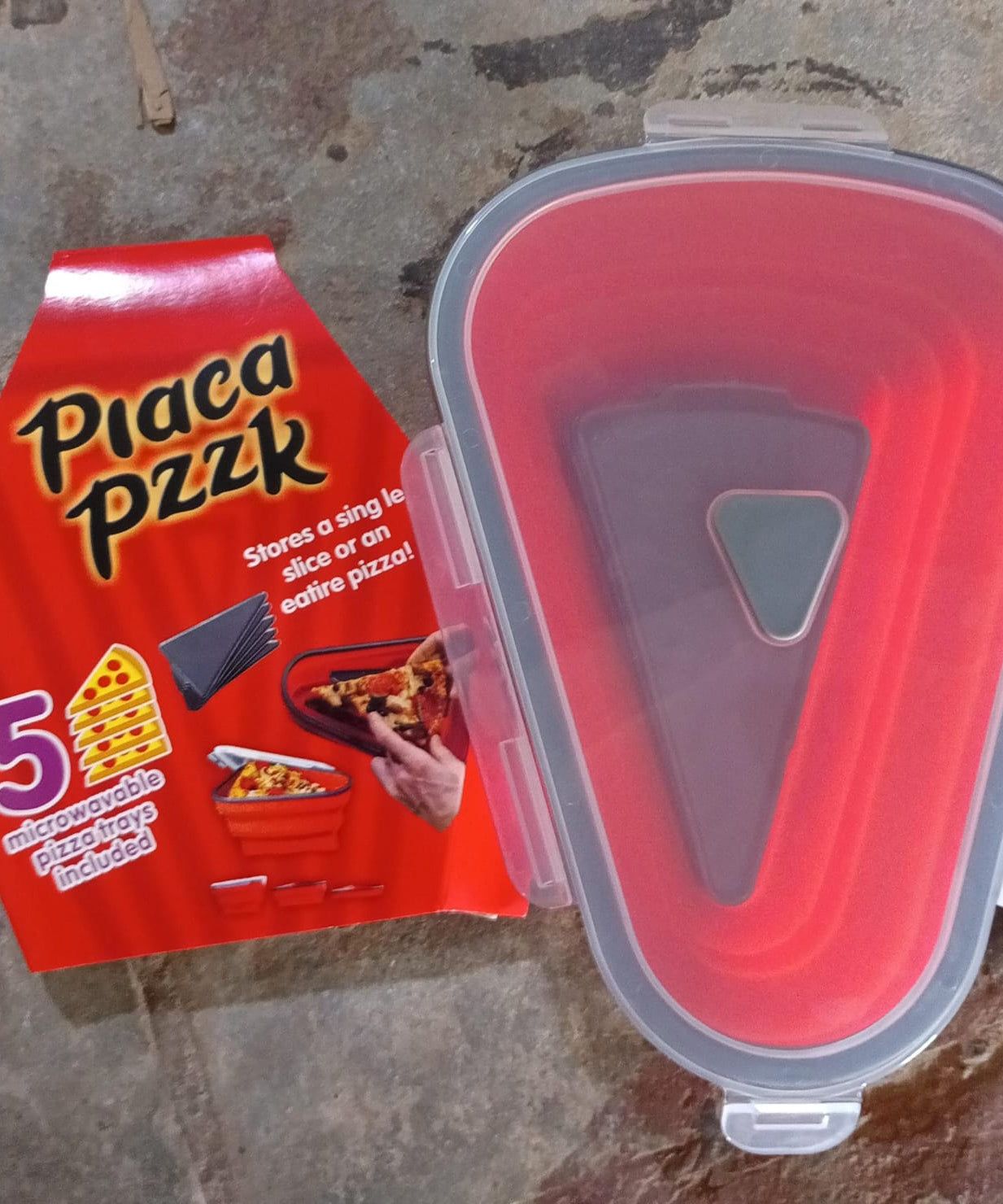 Reusable Expandable Pizza Storage Container with 5 Microwavable Trays – Adjustable for Home & Outdoor Use